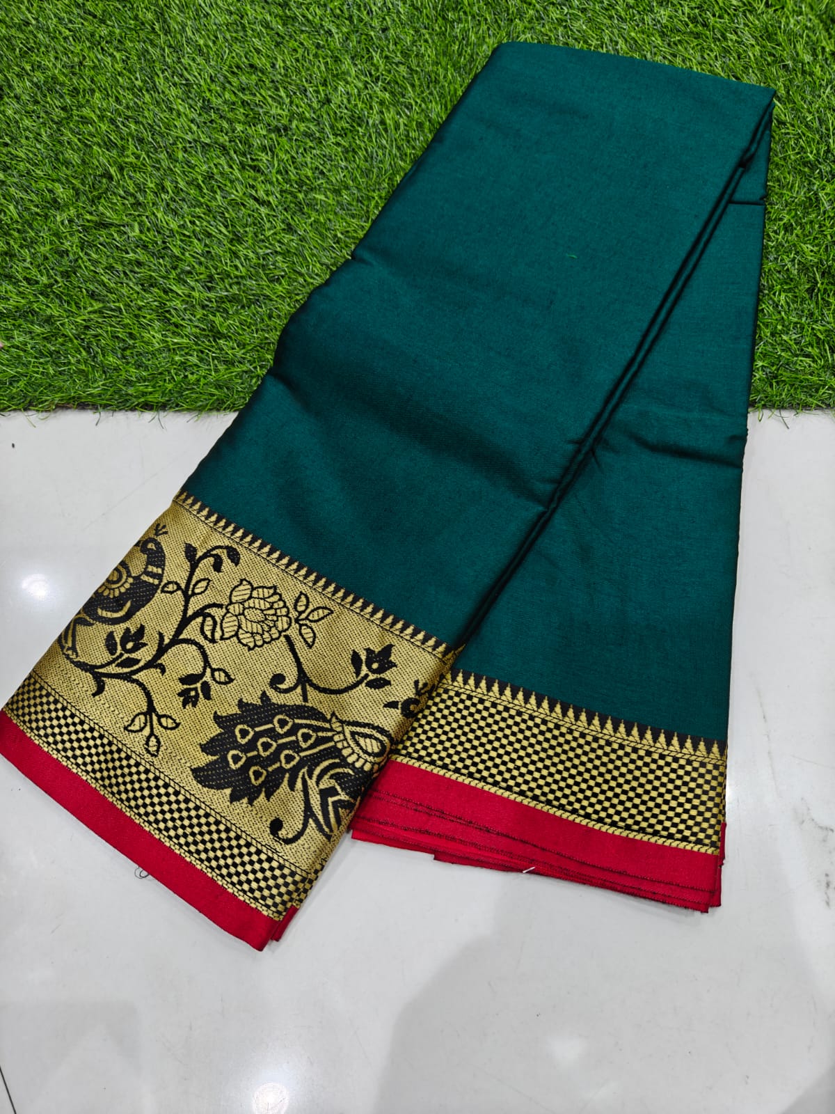 Trending Narayanpet Cotton Saree with Contrast Blouse